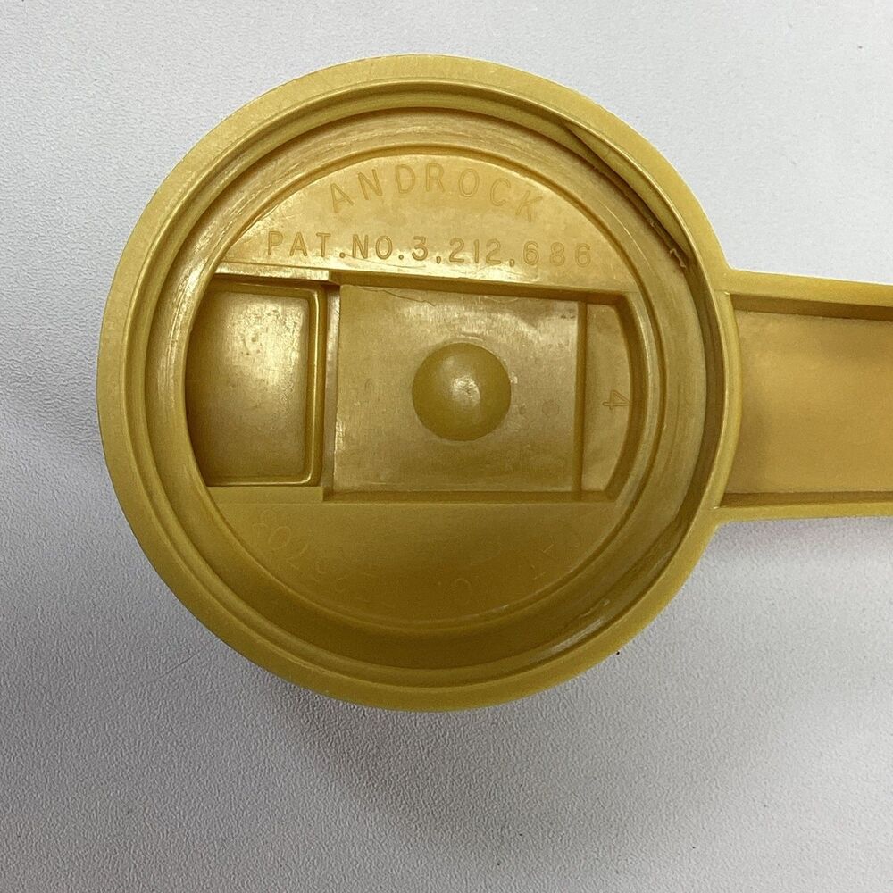 Vintage Androck Glass Syrup Dispenser Gold Lid Honey Pitcher Diner USA MCM - Picture 11 of 12
